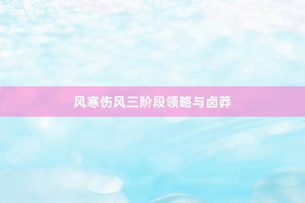 风寒伤风三阶段领略与卤莽